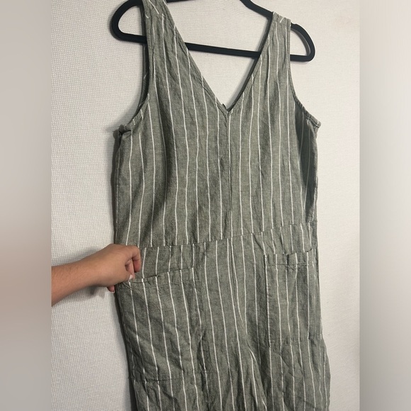 Beachlunchlounge striped linen blend jumpsuit - Picture 3 of 7